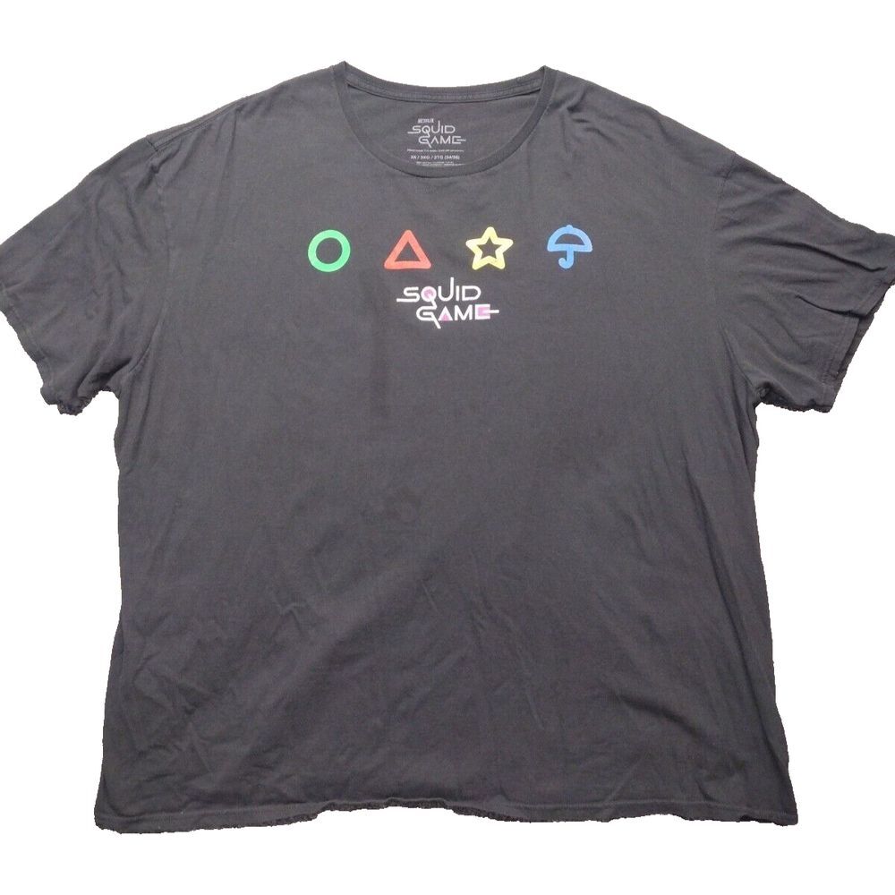 Netflix Squid Game Graphic Tee Men's Unisex Size 3 XLarge Black Cookie Game 3XL